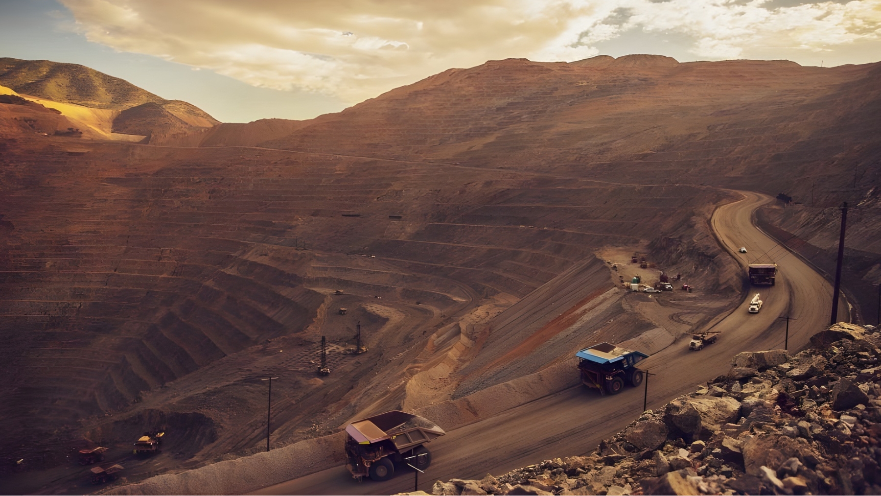 An aerial view of the Bingham Canyon Mine in Utah, the world's deepest open-pit copper mine and a key supplier for green energy.