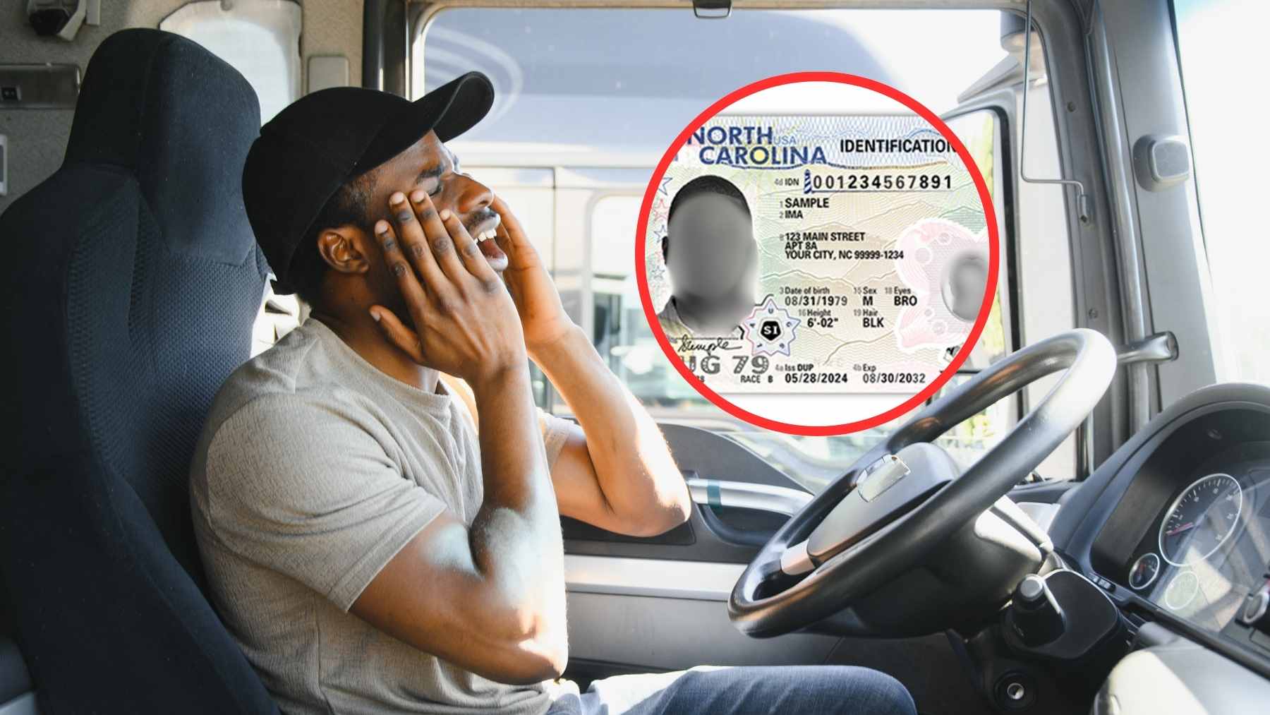 A heavy-duty semi-truck traveling on a North Carolina highway, symbolizing the commercial vehicles affected by the federal CDL audit.