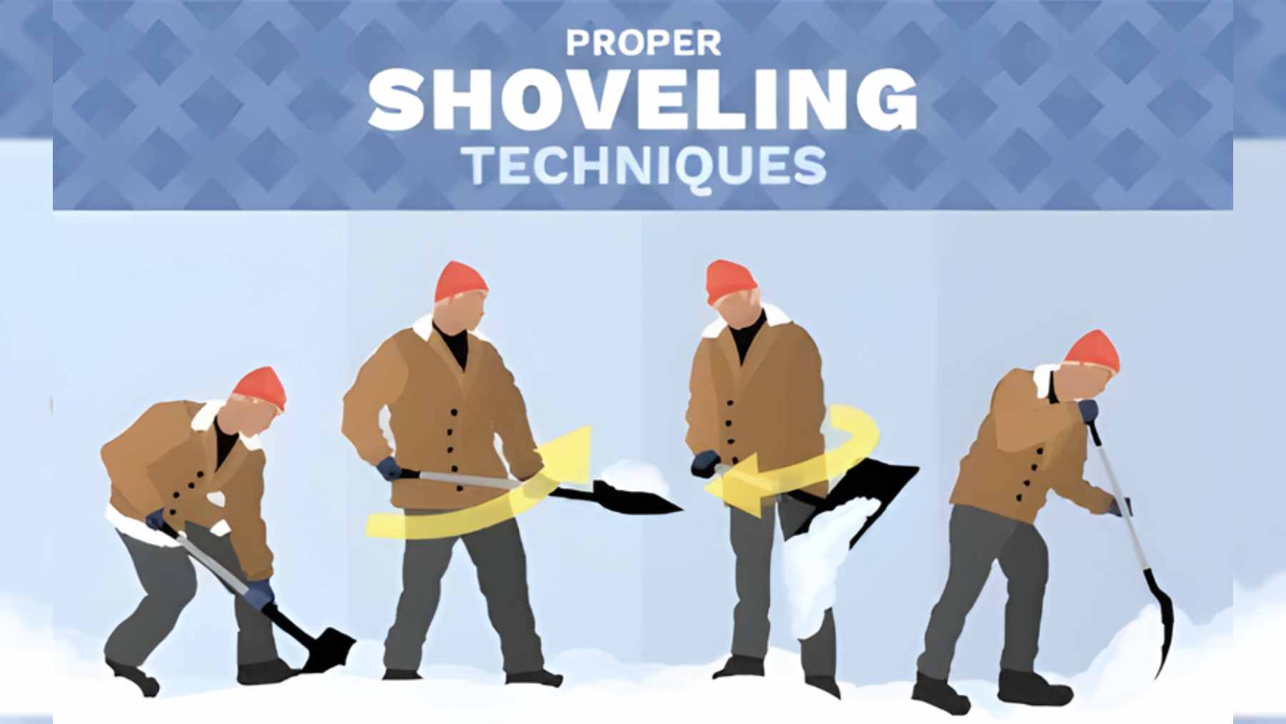 A man over 50 in warm winter clothing using a snow shovel to push light snow off his driveway.